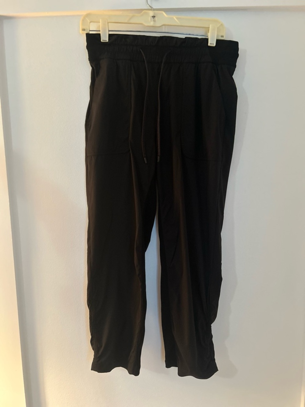 lululemon athletica Black Elastic Waist Joggers Size 8 Adjustable Ankles